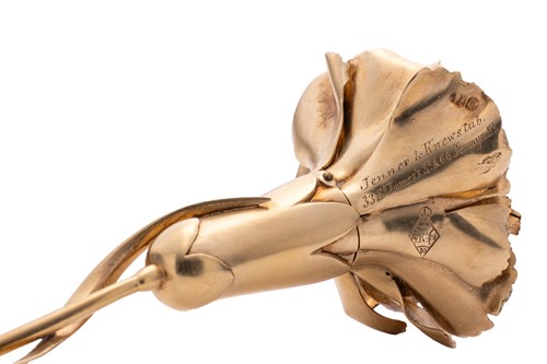 Lot 287 - A Victorian novelty silver gilt carnation...
