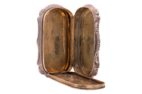 Lot 311 - A Victorian cartouche-shaped vinaigrette,...