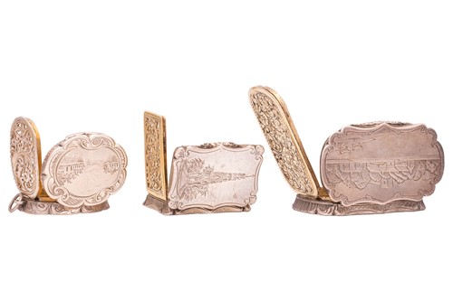 Lot 311 - A Victorian cartouche-shaped vinaigrette,...