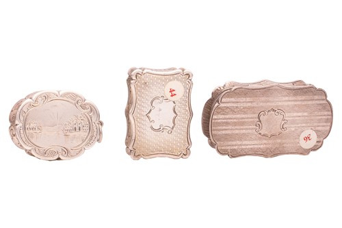Lot 311 - A Victorian cartouche-shaped vinaigrette,...