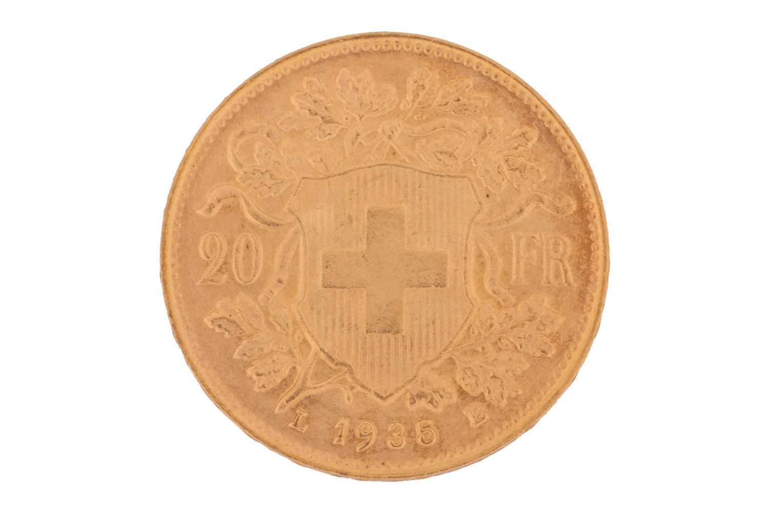 Lot 23 - A Switzerland 1935 gold 20 Francs coin with...