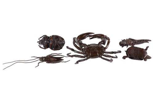 Lot 80 - A Japanese bronze Jizai Okimono of a Japanese...