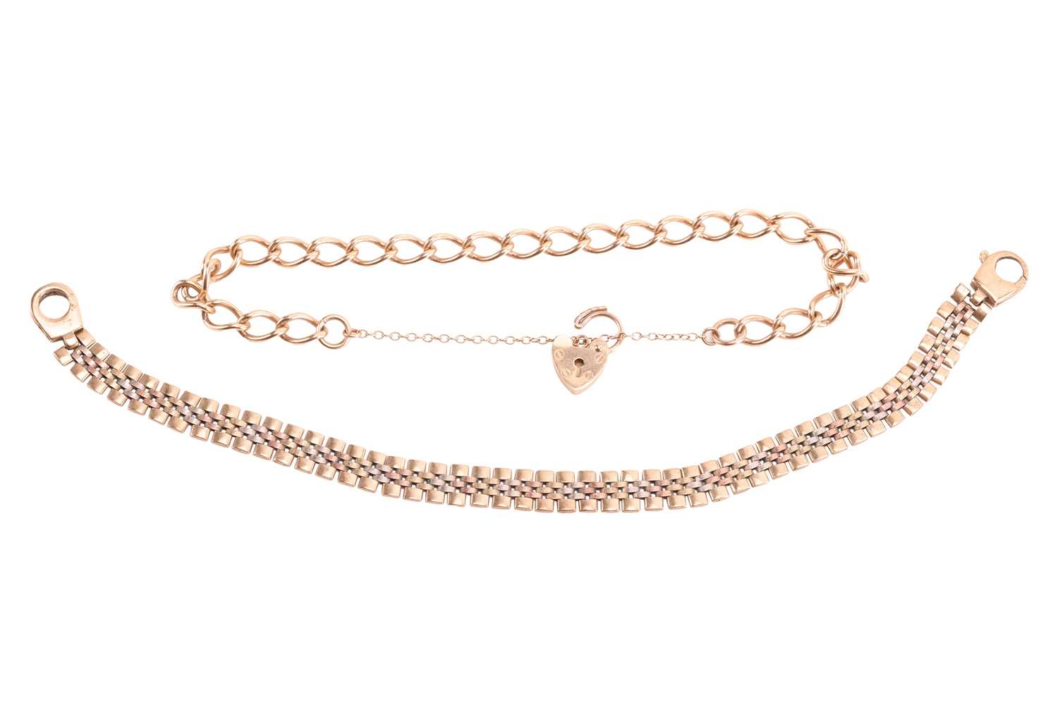 Lot 41 - Two 9ct gold bracelets; to include a...