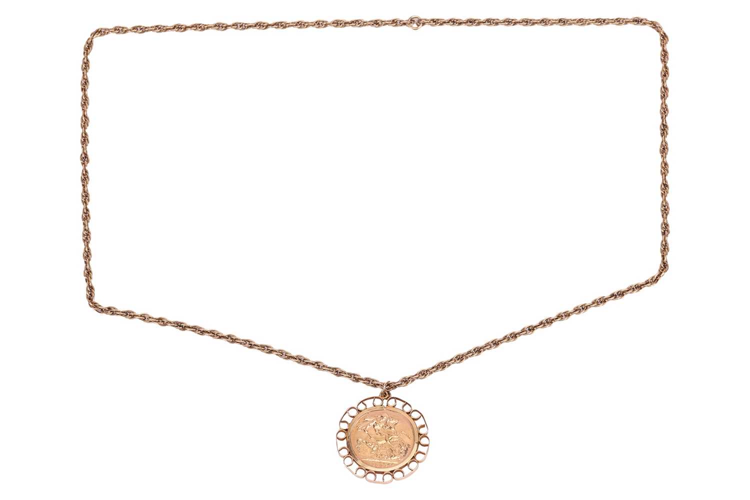 Lot 132 - A Queen Victoria full sovereign pendant on...