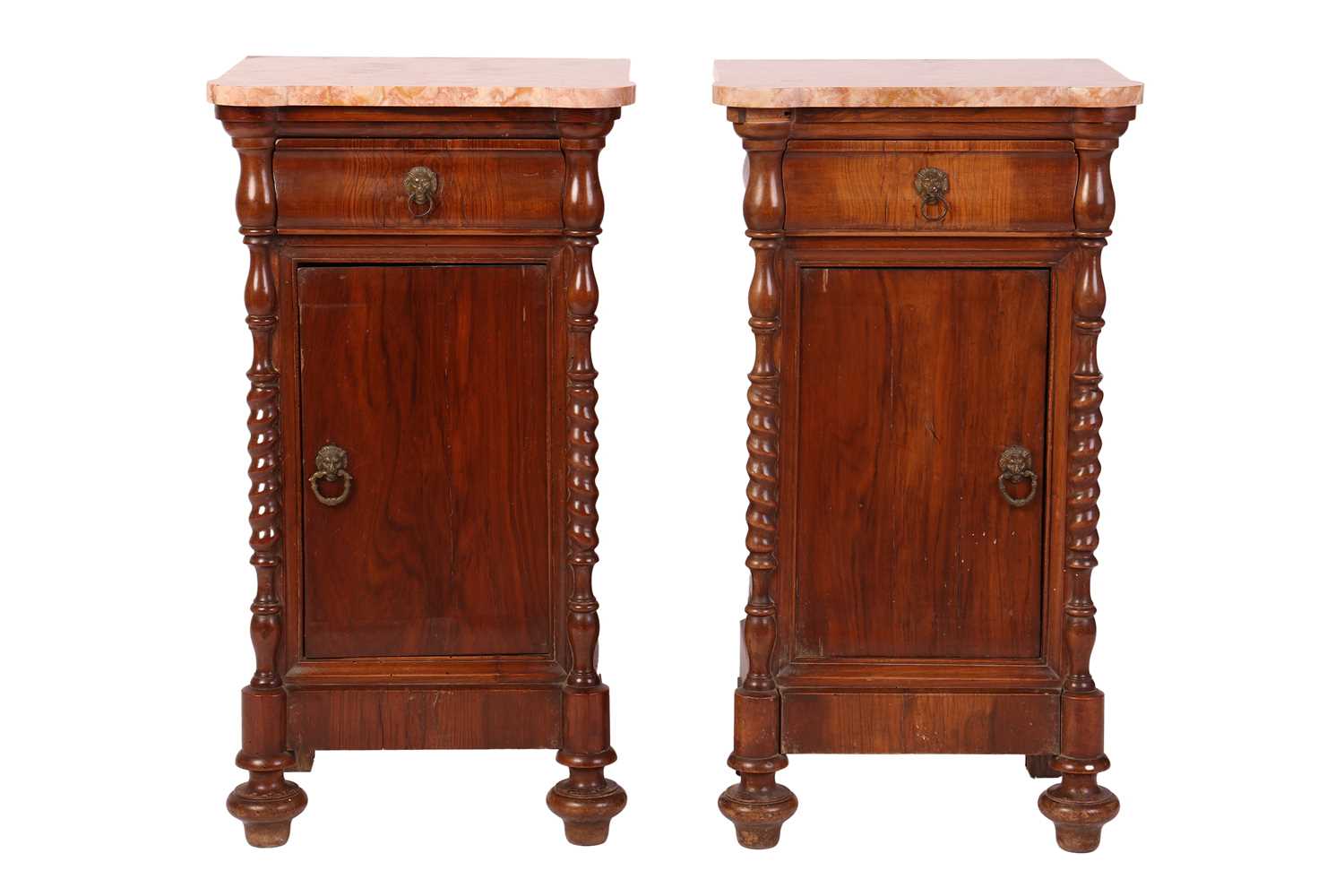 Lot 77 - A pair of late 19th century French marble...