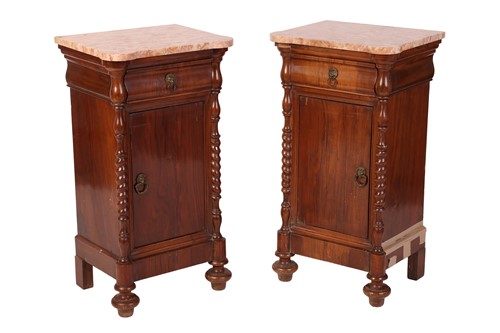 Lot 77 - A pair of late 19th century French marble...