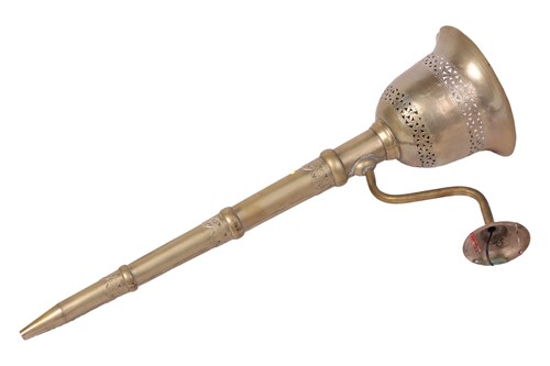 Lot 75 - A pair of large Moroccan brass torch holders,...