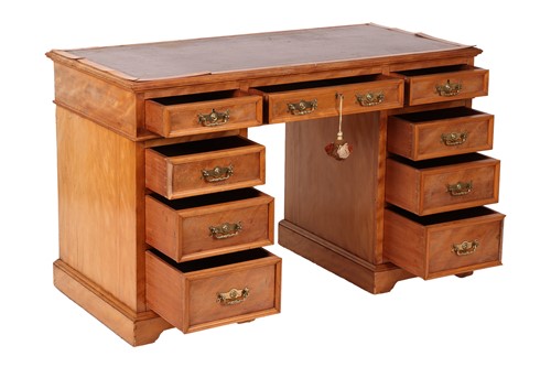 Lot 89 - A late 19th century Maple & Co sycamore...