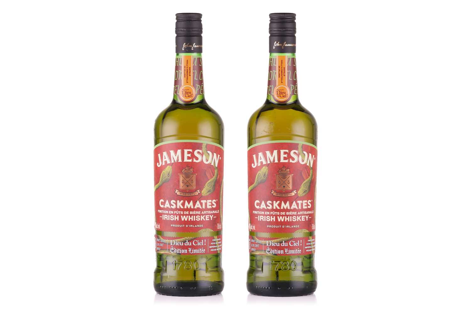 Lot 257 - Two bottles of Jameson Caskmates 'Dieu Du...