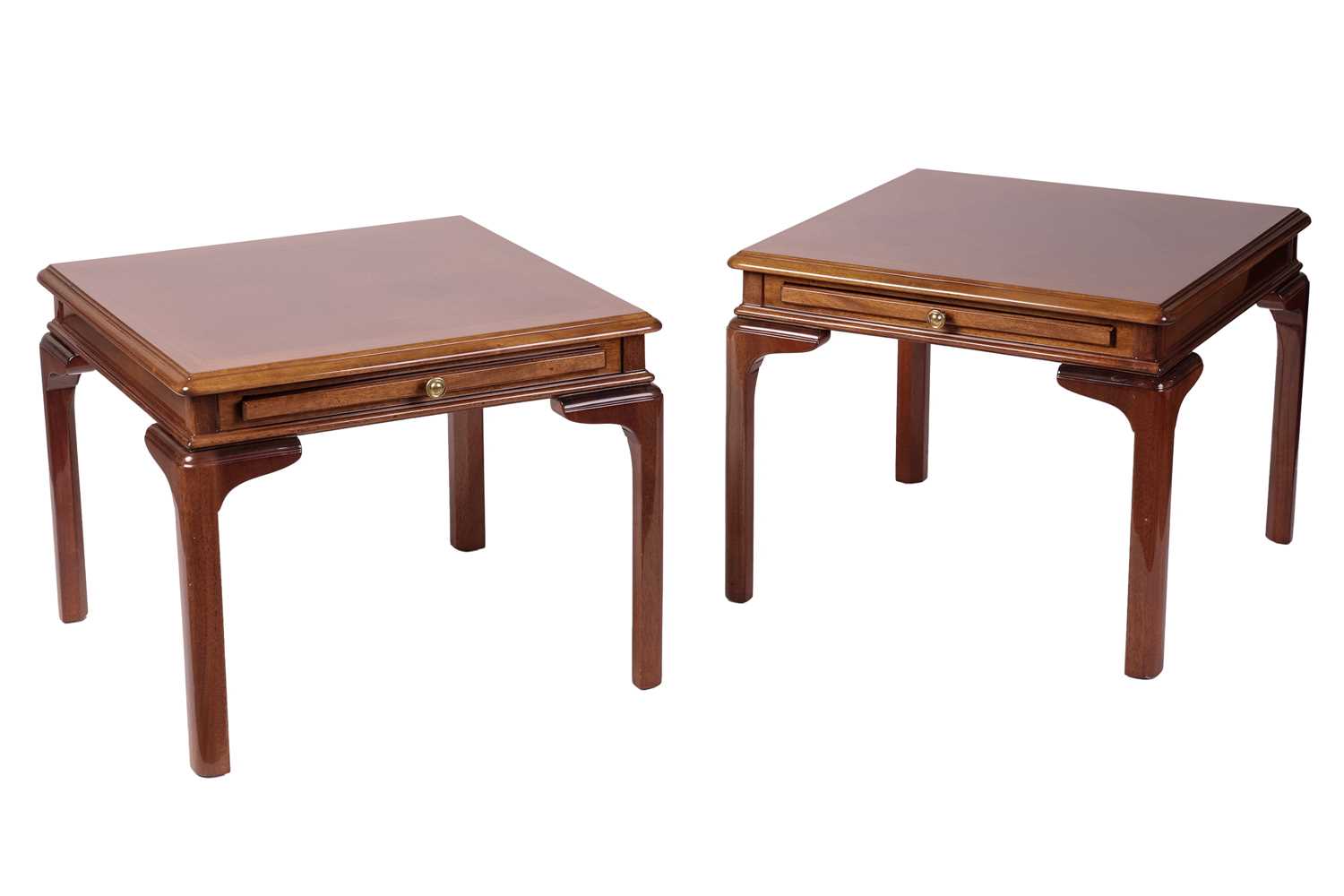 Lot 91 - A pair of modern mahogany square occasional...