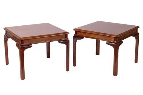 Lot 91 - A pair of modern mahogany square occasional...