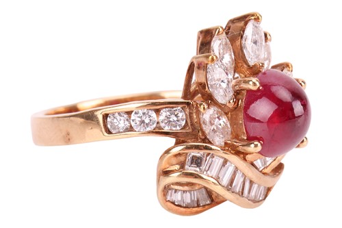 Lot 61 - A gem-set dress ring, claw-set with an oval...