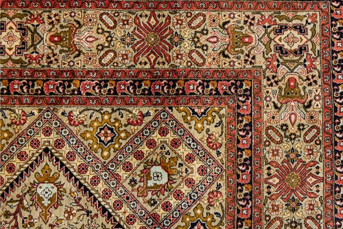 Lot 148 - A silk-on-silk Qum carpet in the Moud style...