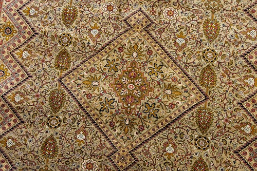 Lot 148 - A silk-on-silk Qum carpet in the Moud style...