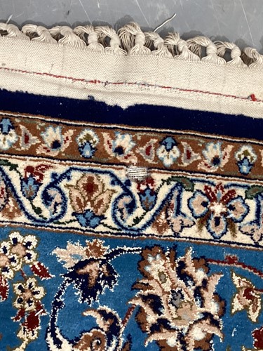 Lot 147 - A blue ground Isfahan prayer rug with a single...