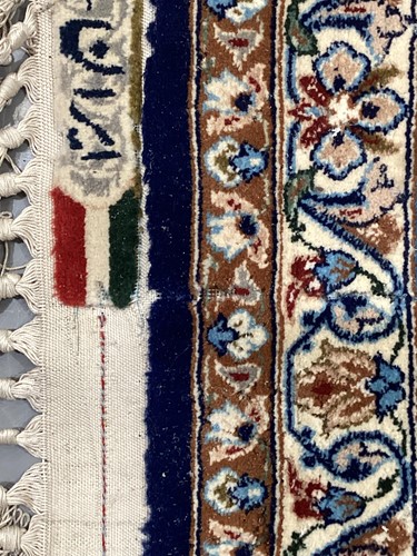 Lot 147 - A blue ground Isfahan prayer rug with a single...