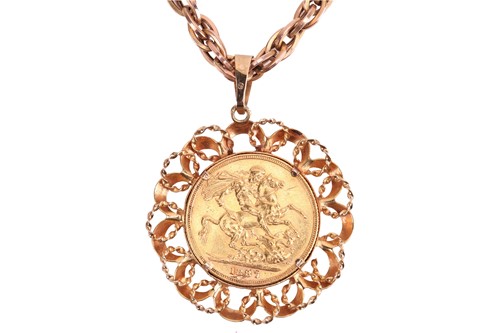 Lot 72 - An 1887 Victorian full sovereign, unsoldered...