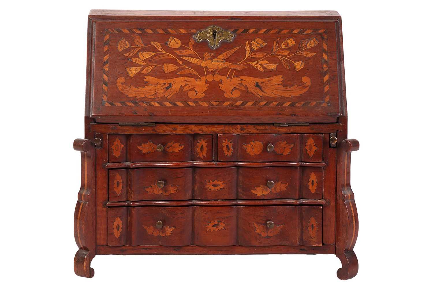 Lot 157 - A 19th century Dutch walnut and floral...