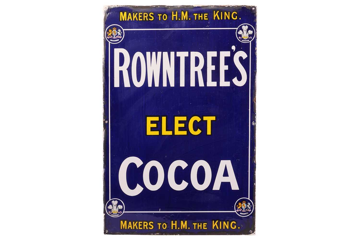 Lot 217 - A Rowntrees Elect Cocoa enamel advertising...