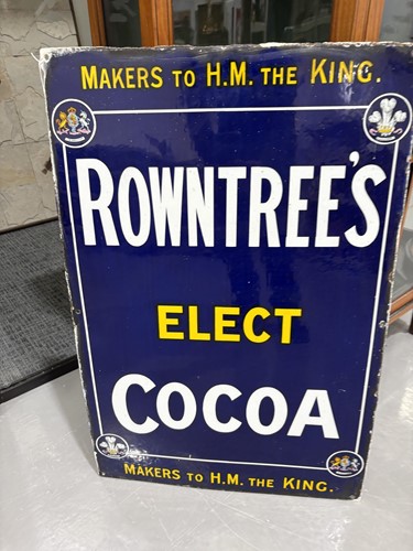 Lot 217 - A Rowntrees Elect Cocoa enamel advertising...
