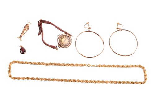 Lot 148 - A group lot of jewellery; to include a rope...