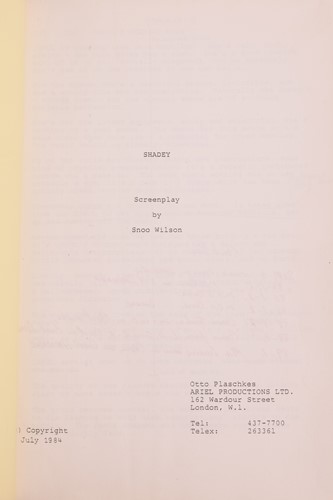 Lot 31 - Shadey (1985) Original Production Script,...