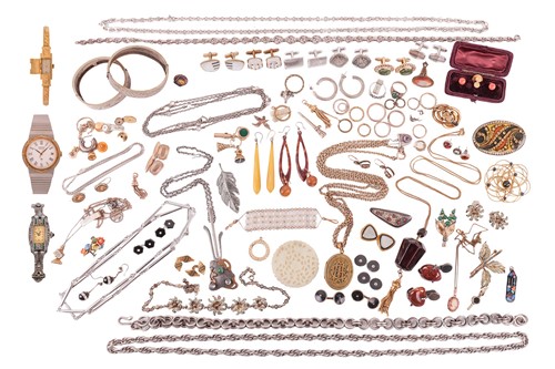 Lot 140 - A mixed group of costume and other jewellery;...