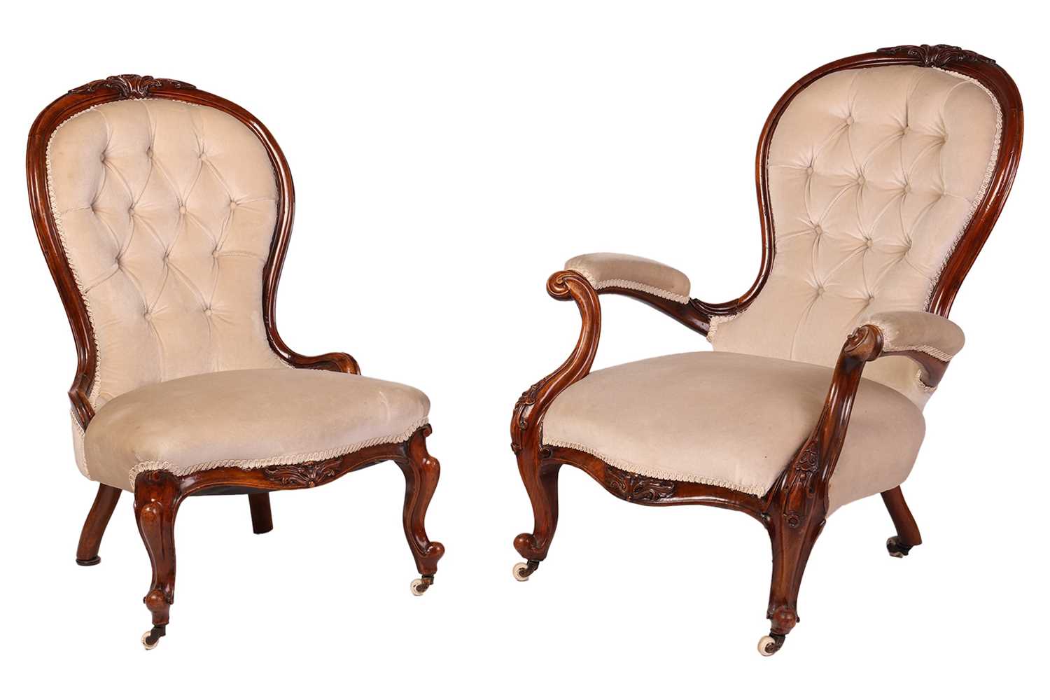Lot 92 - A Victorian mahogany lady's nursing chair, 88...