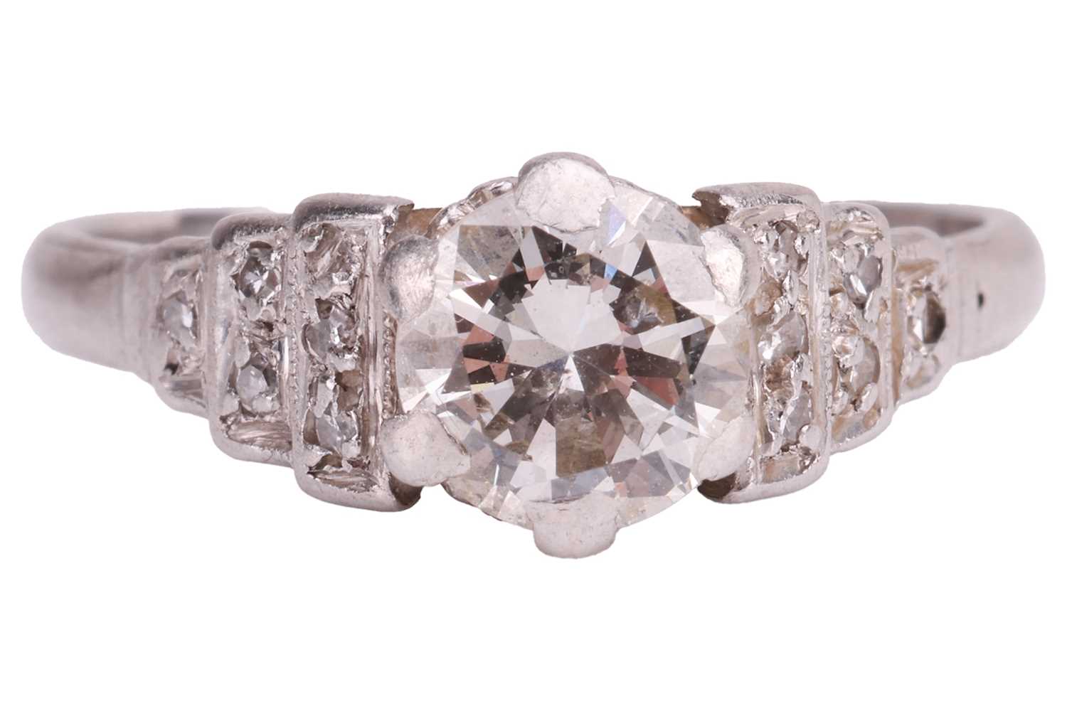 Lot 133 - An old-cut diamond solitaire ring, centred...