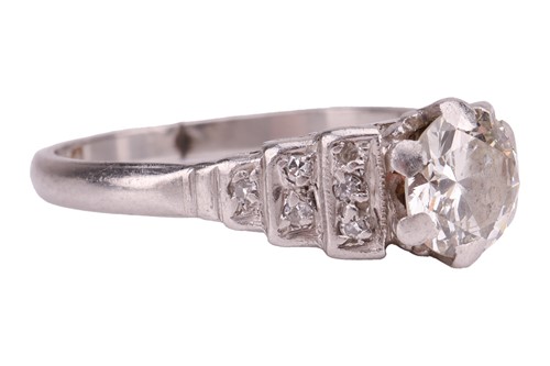 Lot 133 - An old-cut diamond solitaire ring, centred...