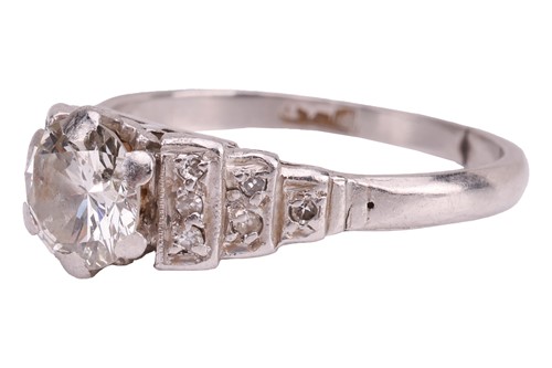 Lot 133 - An old-cut diamond solitaire ring, centred...
