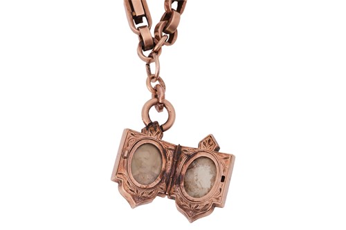 Lot 11 - A Late Victorian locket on chain, comprising a...
