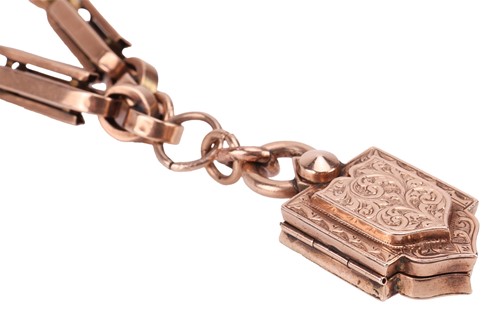 Lot 11 - A Late Victorian locket on chain, comprising a...