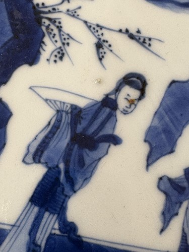 Lot 52 - Two similar Chinese Kangxi blue and white...