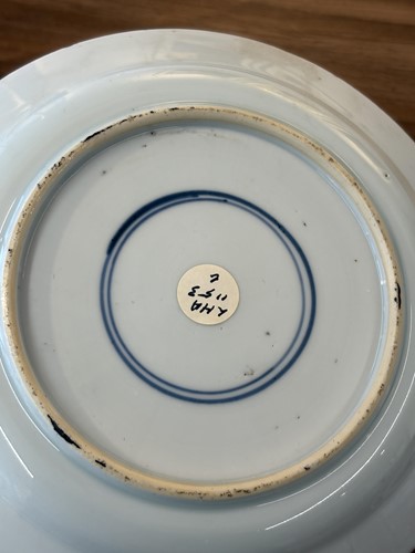 Lot 52 - Two similar Chinese Kangxi blue and white...