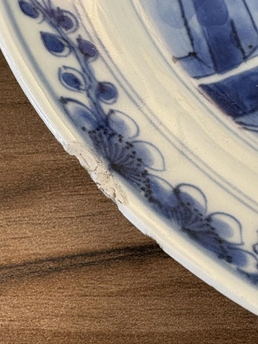 Lot 52 - Two similar Chinese Kangxi blue and white...
