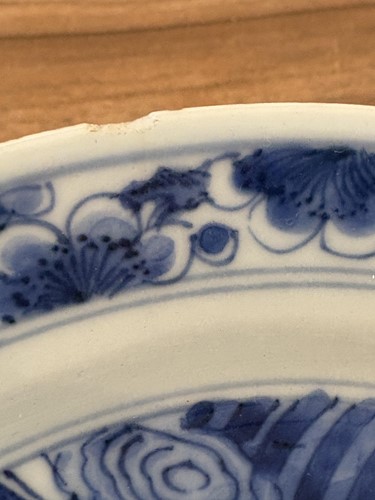 Lot 52 - Two similar Chinese Kangxi blue and white...