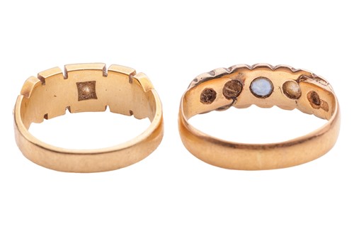 Lot 45 - Two Victorian gem-set rings; the first...