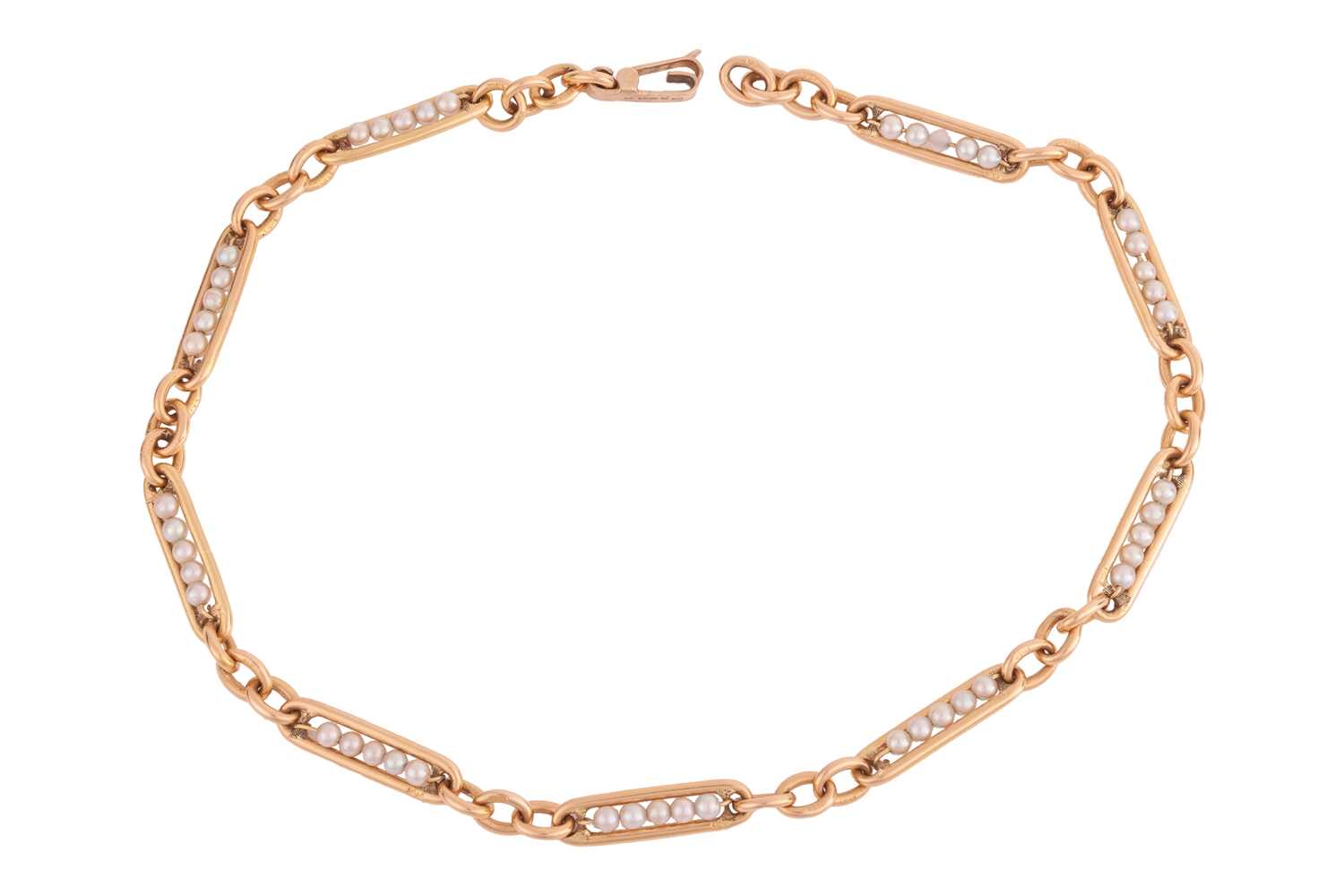 Lot 219 - A cultured pearl necklace; composed of nine...