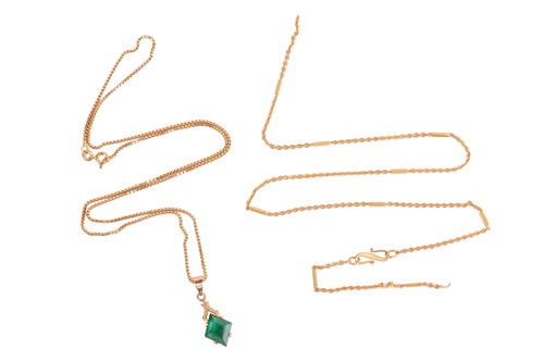 Lot 134 - A paste-set pendant necklace and a chain; the...