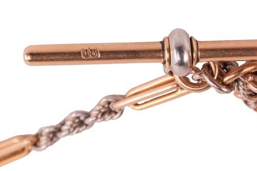 Lot 110 - A fancy fetter link chain, of bi-coloured...