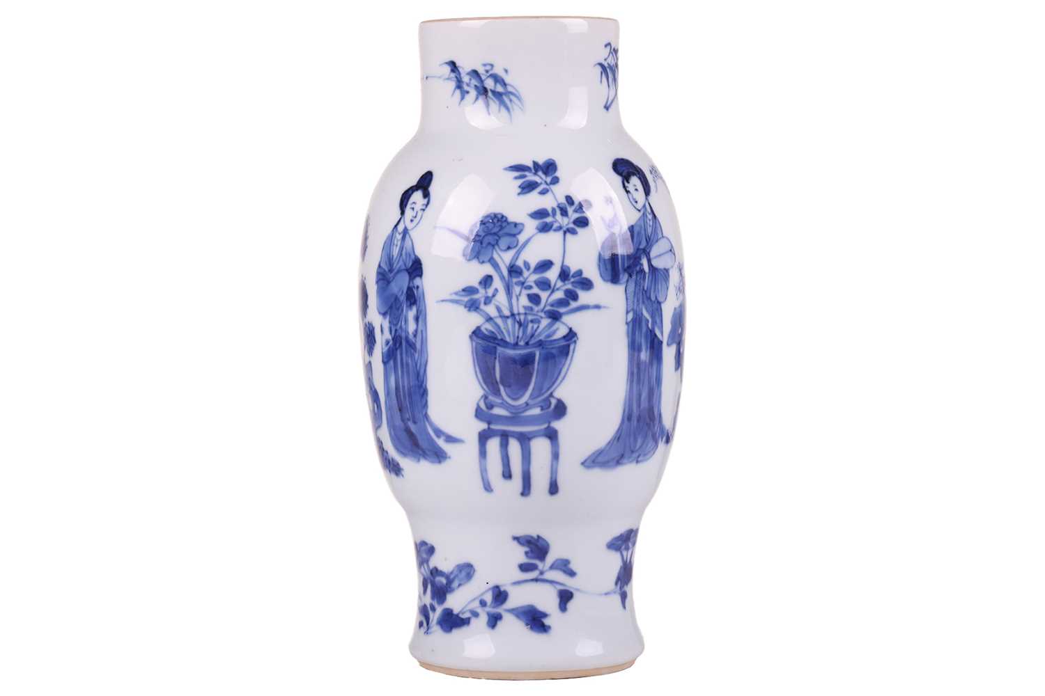 Lot 57 - A Chinese Transitional/ Kangxi blue and white...