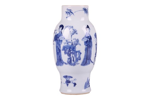 Lot 57 - A Chinese Transitional/ Kangxi blue and white...