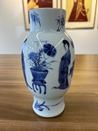 Lot 57 - A Chinese Transitional/ Kangxi blue and white...