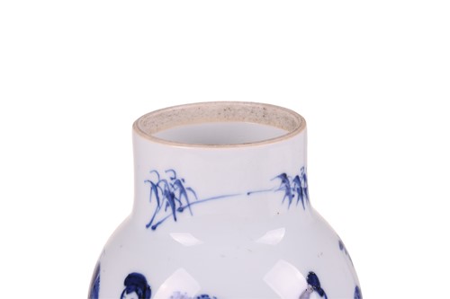 Lot 57 - A Chinese Transitional/ Kangxi blue and white...