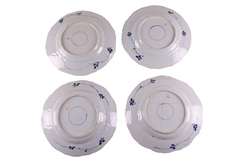 Lot 72 - A set of four Chinese Kangxi blue and white...