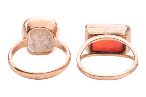 Lot 154 - Two seal rings; The first an intaglio ring...