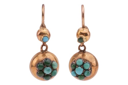 Lot 27 - Two gem-set rings and a pair of drop earrings;...