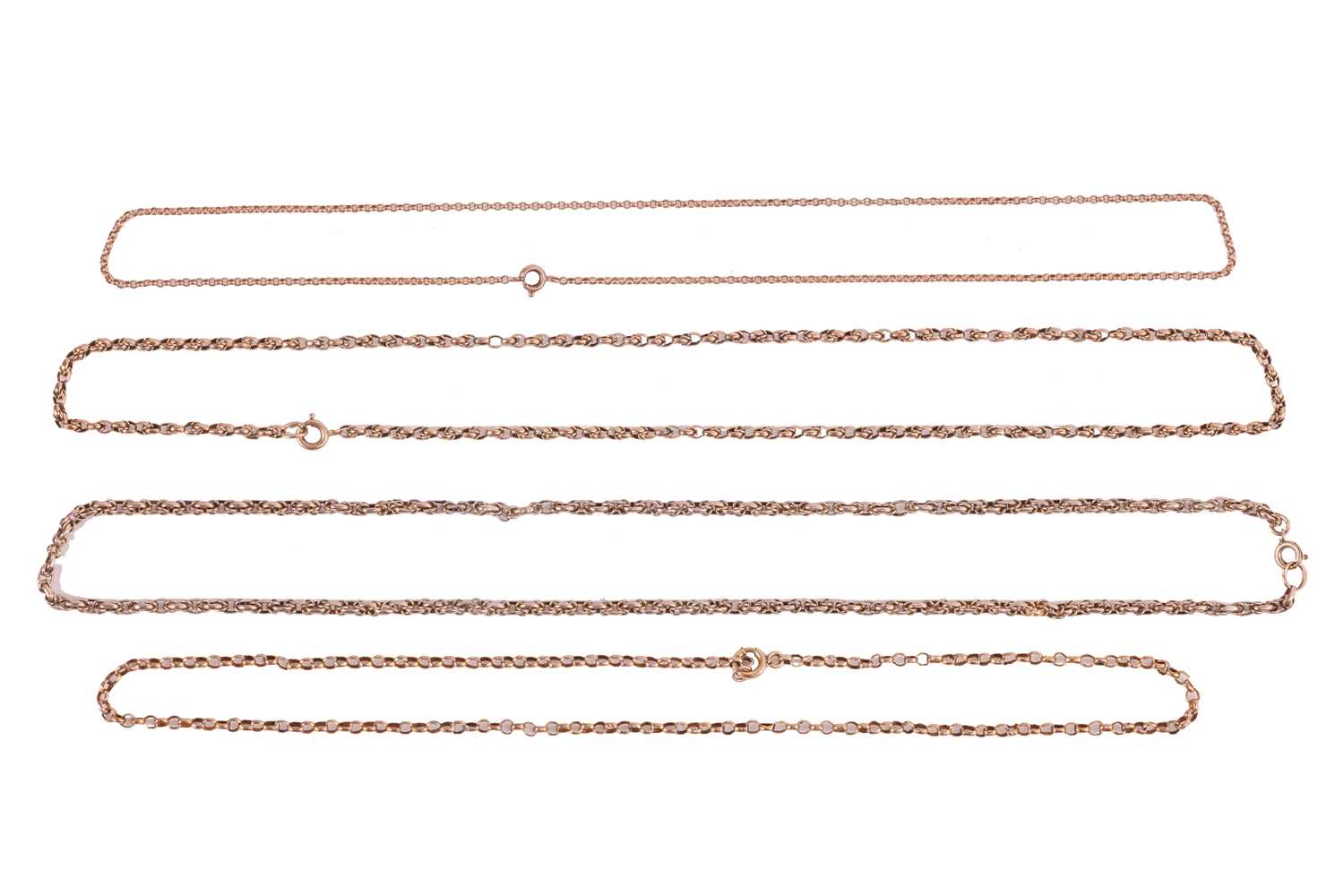 Lot 140 - A group of four chain necklaces, comprising