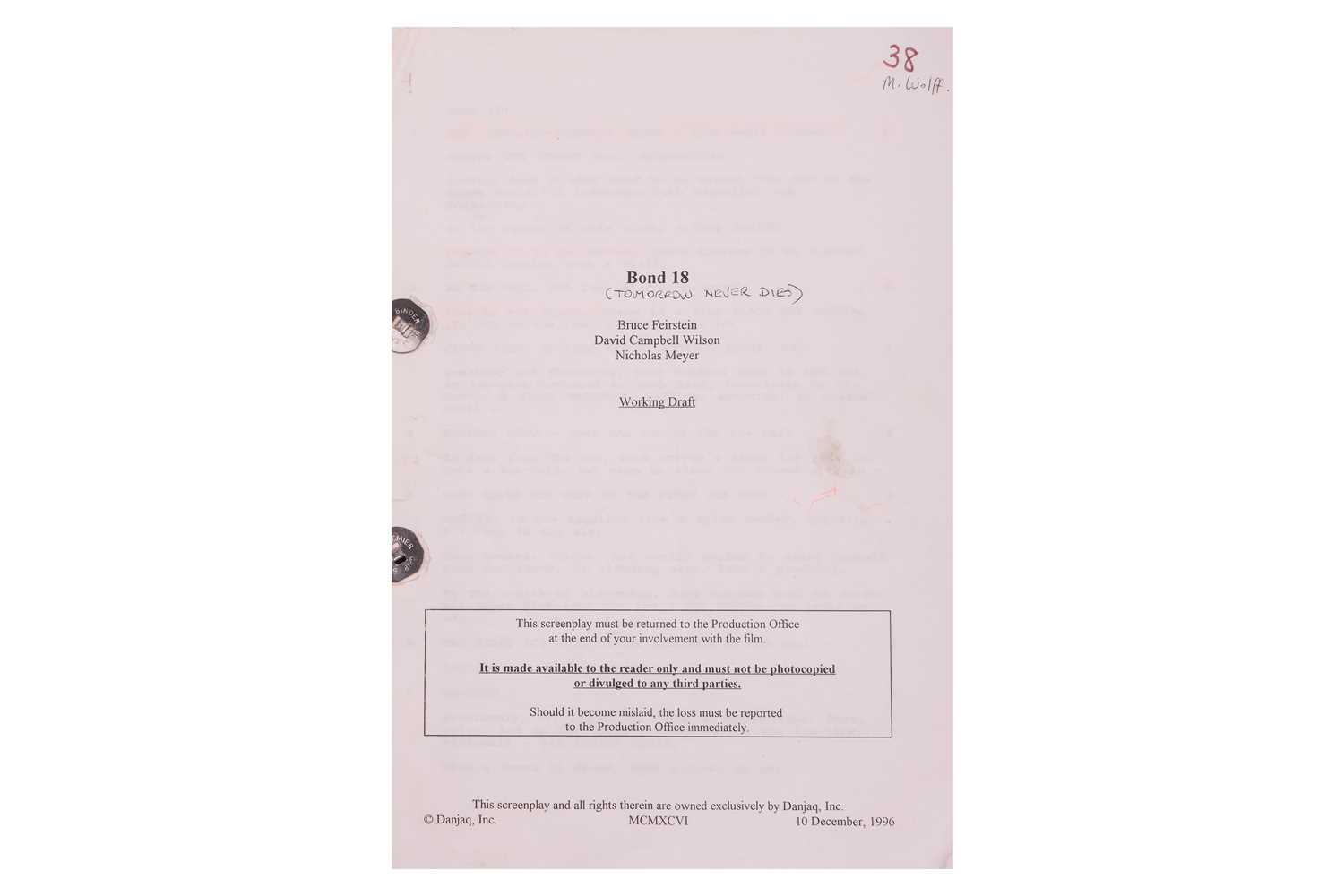 Lot 78 - The Marc Wolff Collection: James Bond: Bond 18:...